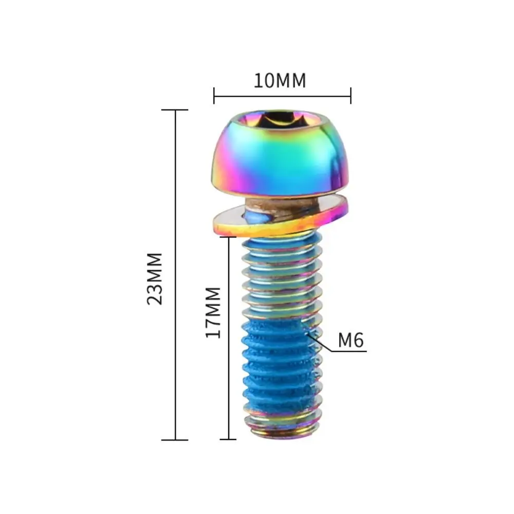 티타늄 도금 자전거 핸들바 나사 M6 스테인리스 스틸 자전거 핸들 볼트 고정 볼트 17MM 자전거 디스크 브레이크 캘리퍼 볼트 상세 이미지