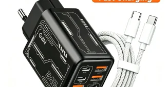 240W 8포트 GaN 데스크톱 충전기(아이폰, 노트북 호환)